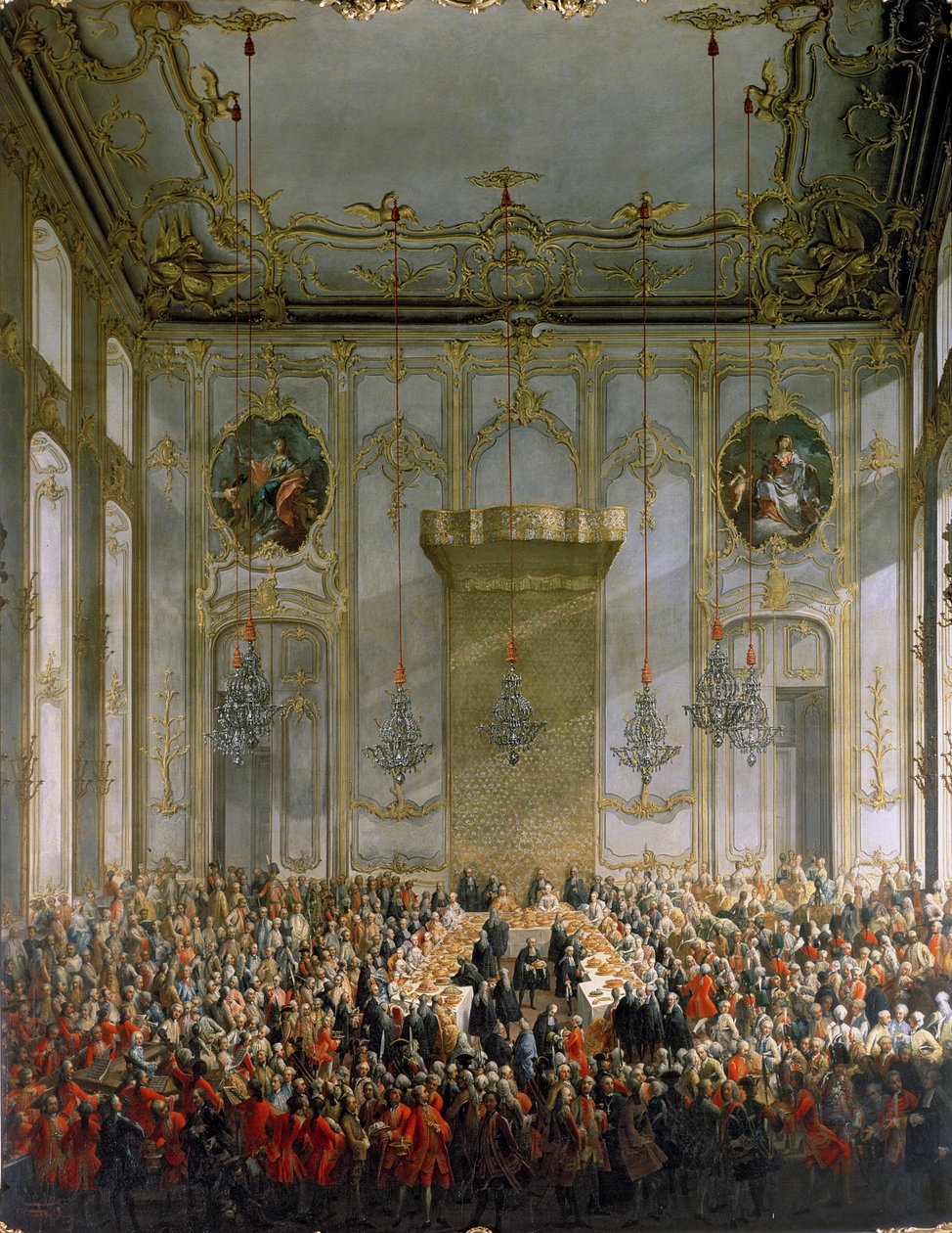 Hofbanket i det store forkammer i Hofburg-paladset, Wien (for detaljer se 68229) af Martin II Mytens or Meytens