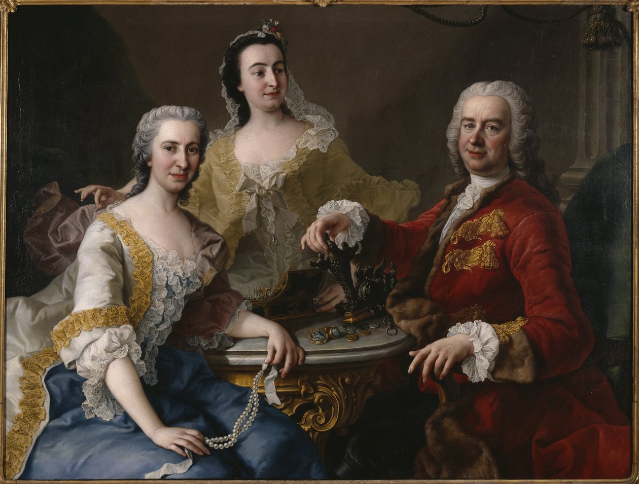 Joseph Angelo de France (1691-1761) med familie, af Mijtens (Meytens), Martin van, den yngre (1695-1770). Olie på lærred af Martin II Mytens or Meytens