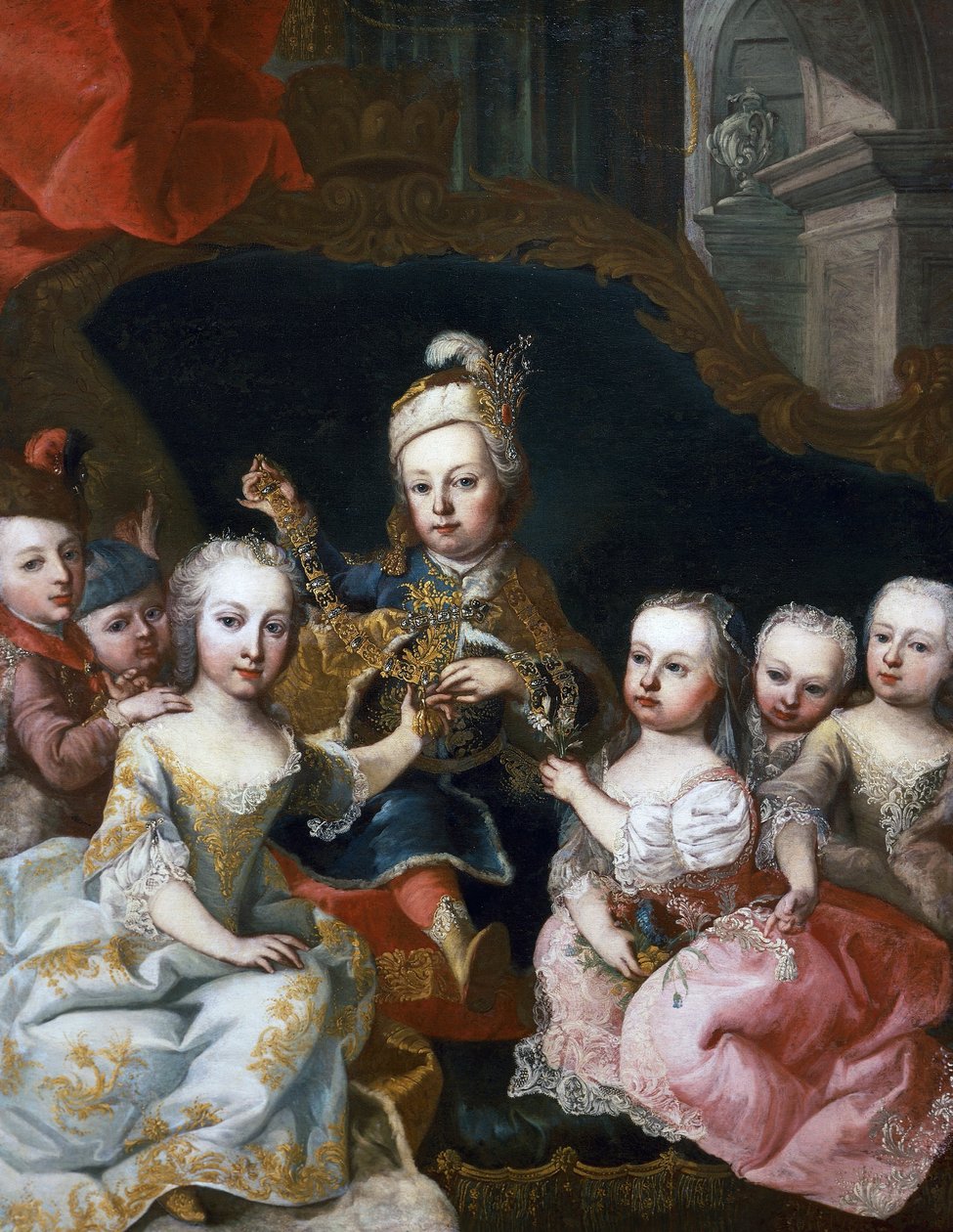 Portræt af Joseph II som barn med sine brødre (Wien af Martin II Mytens or Meytens