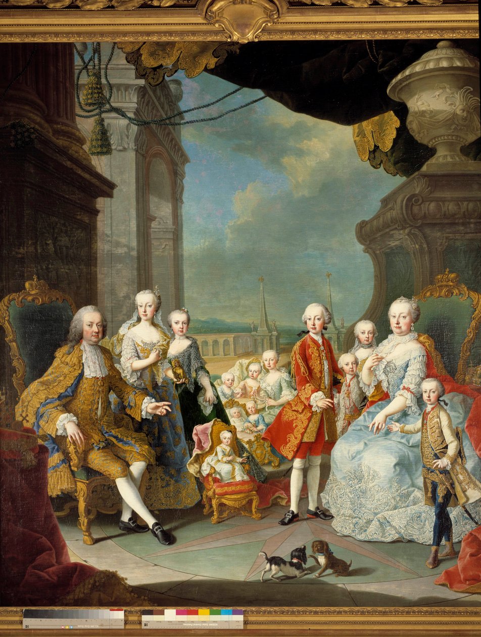 Maria Theresia omgivet af sin familie, 1754 af Martin II Mytens or Meytens
