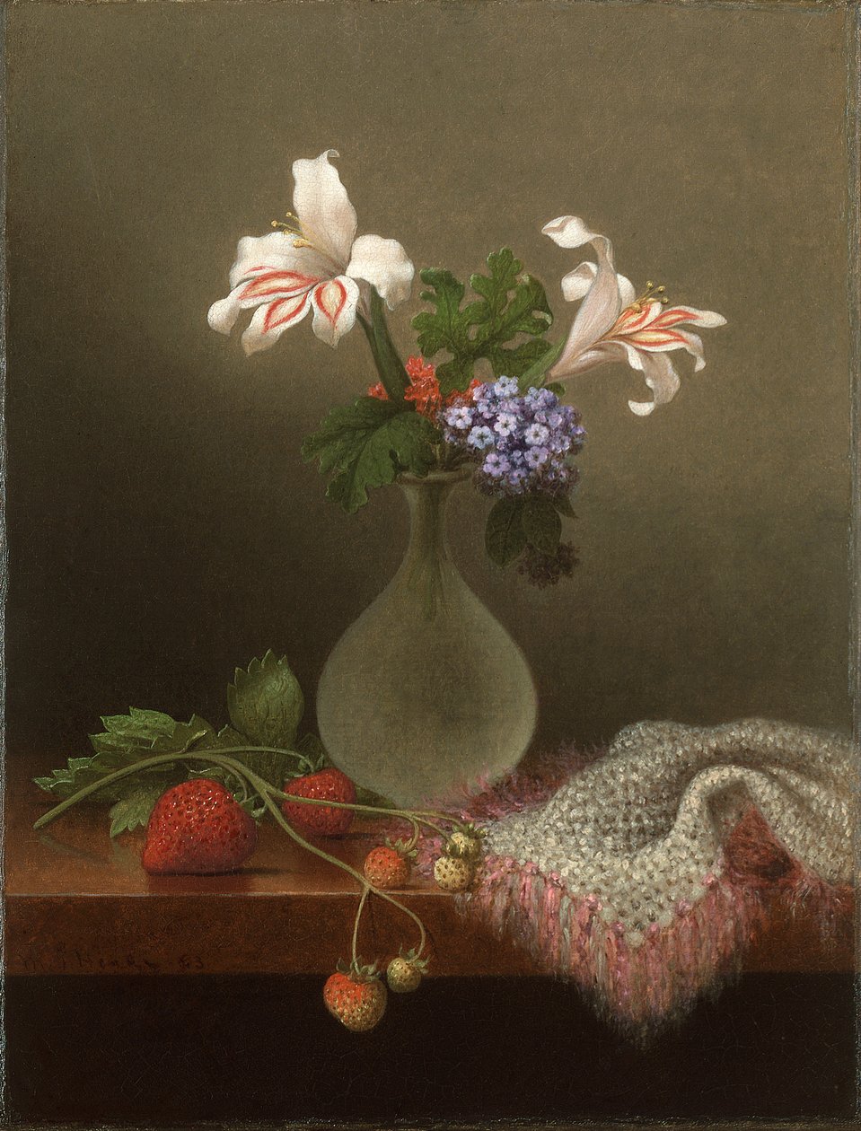 En vase med kornliljer og heliotrope af Martin Johnson Heade