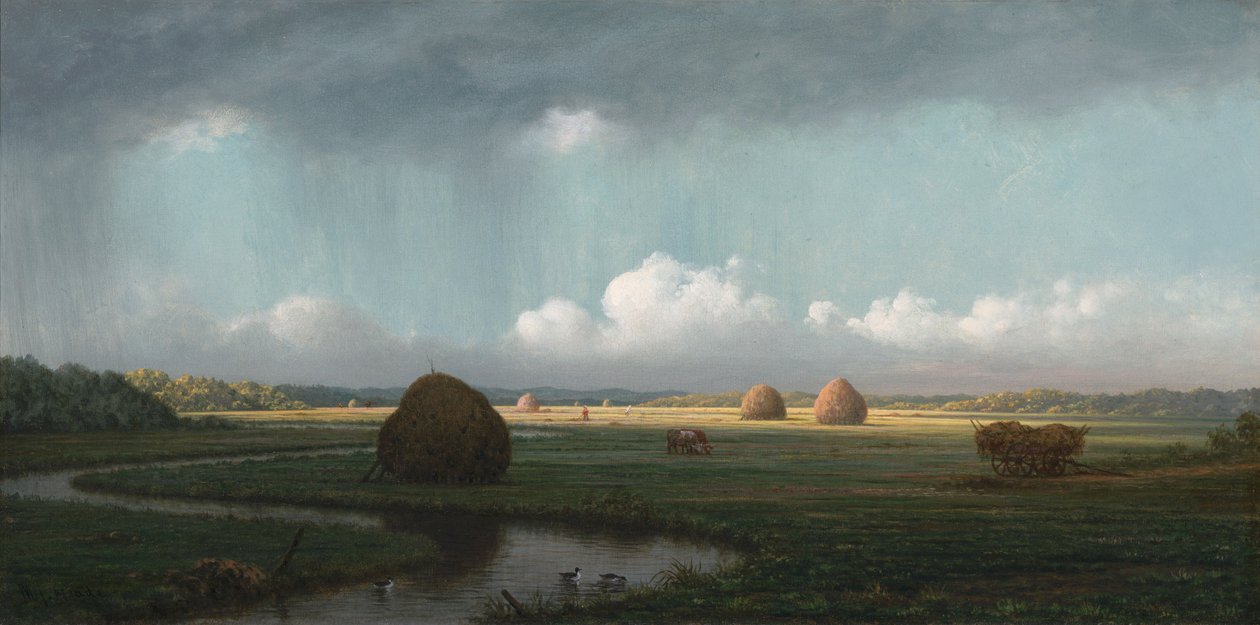 Pludselig regnbyge, Newbury Marshes af Martin Johnson Heade