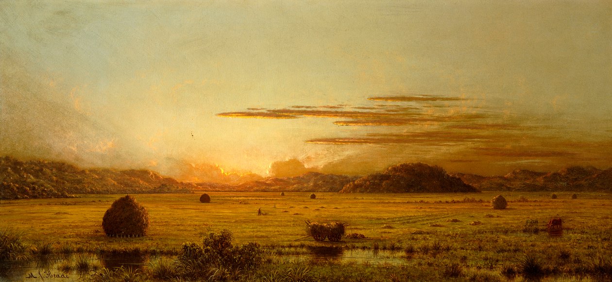 Solopgang, Hoboken Meadows, ca. 1875-1885 af Martin Johnson Heade