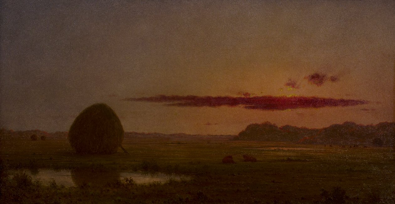 Solnedgang, engene ved Newburyport af Martin Johnson Heade