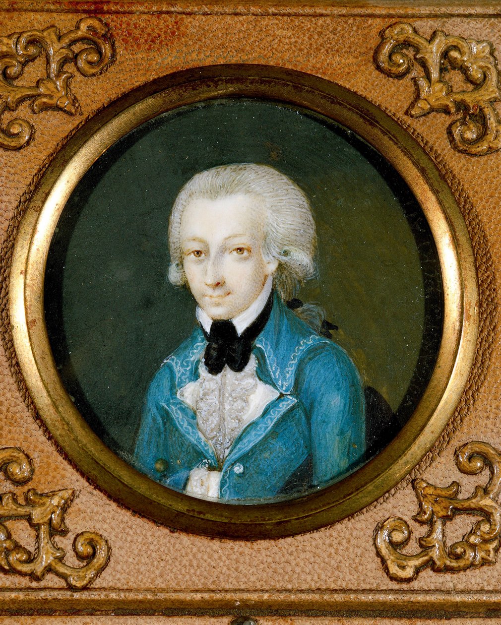 Østrig, Portræt af den østrigske komponist Wolfgang Amadeus Mozart (1756 - 1791), ca. 1773 (miniature på elfenben) af Martin Knoller