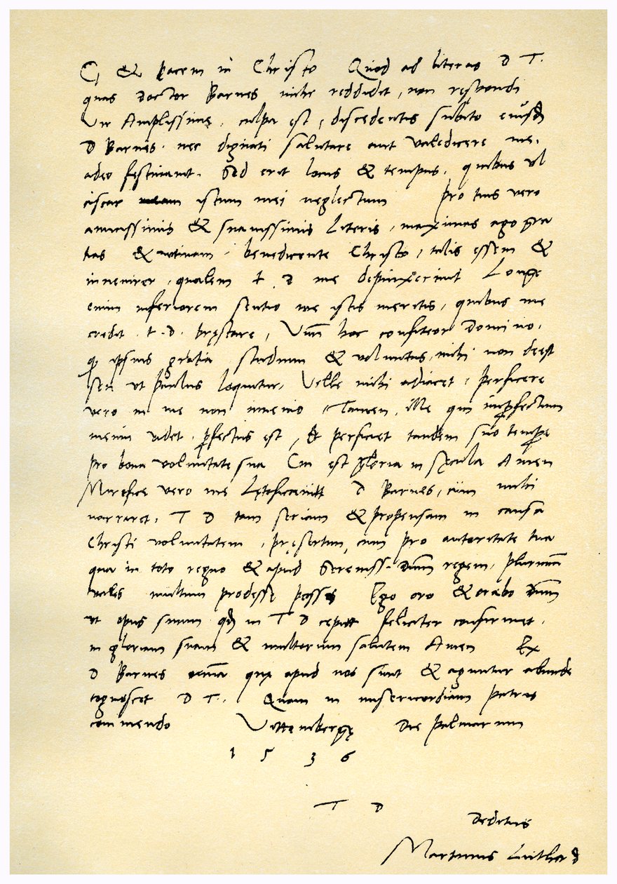 Brev fra Martin Luther til Thomas Cromwell, 9. april 1536 af Martin Luther