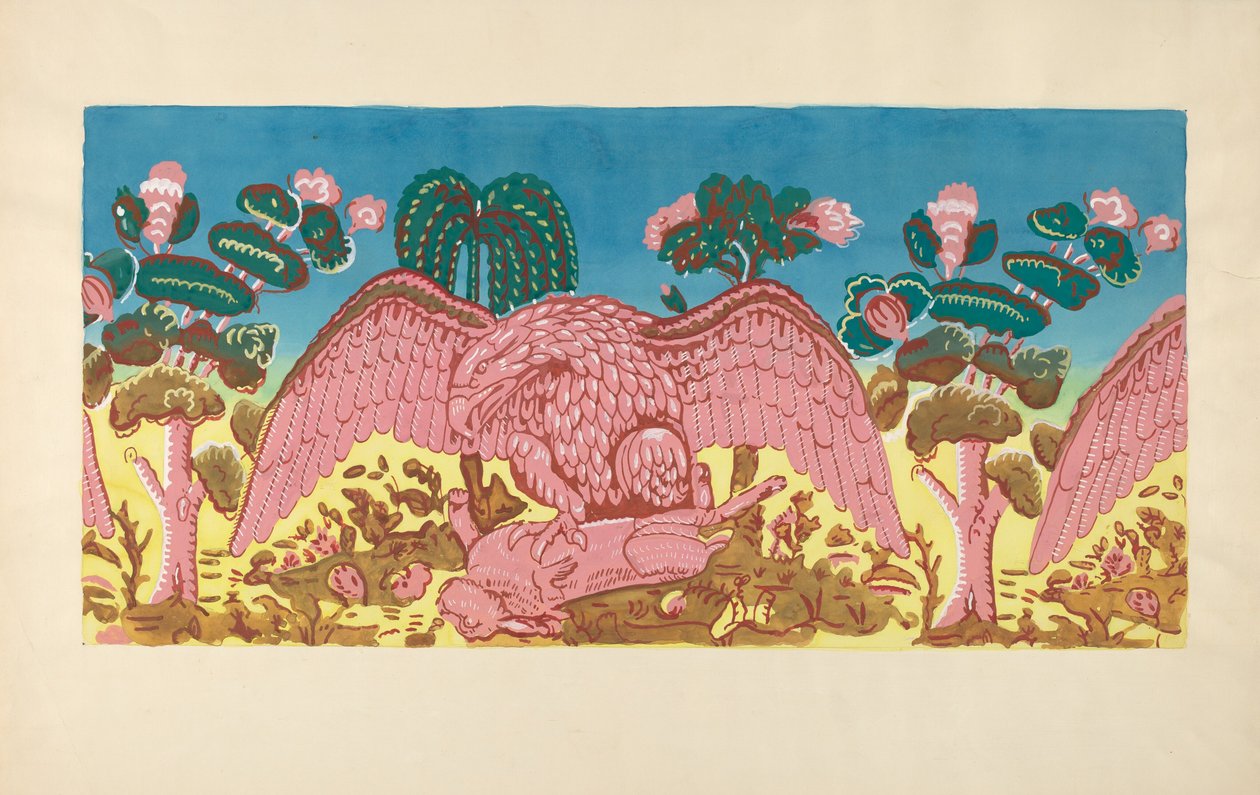 Bandbox Design Eagle and Rabbit, ca. 1936. af Martin Partyka