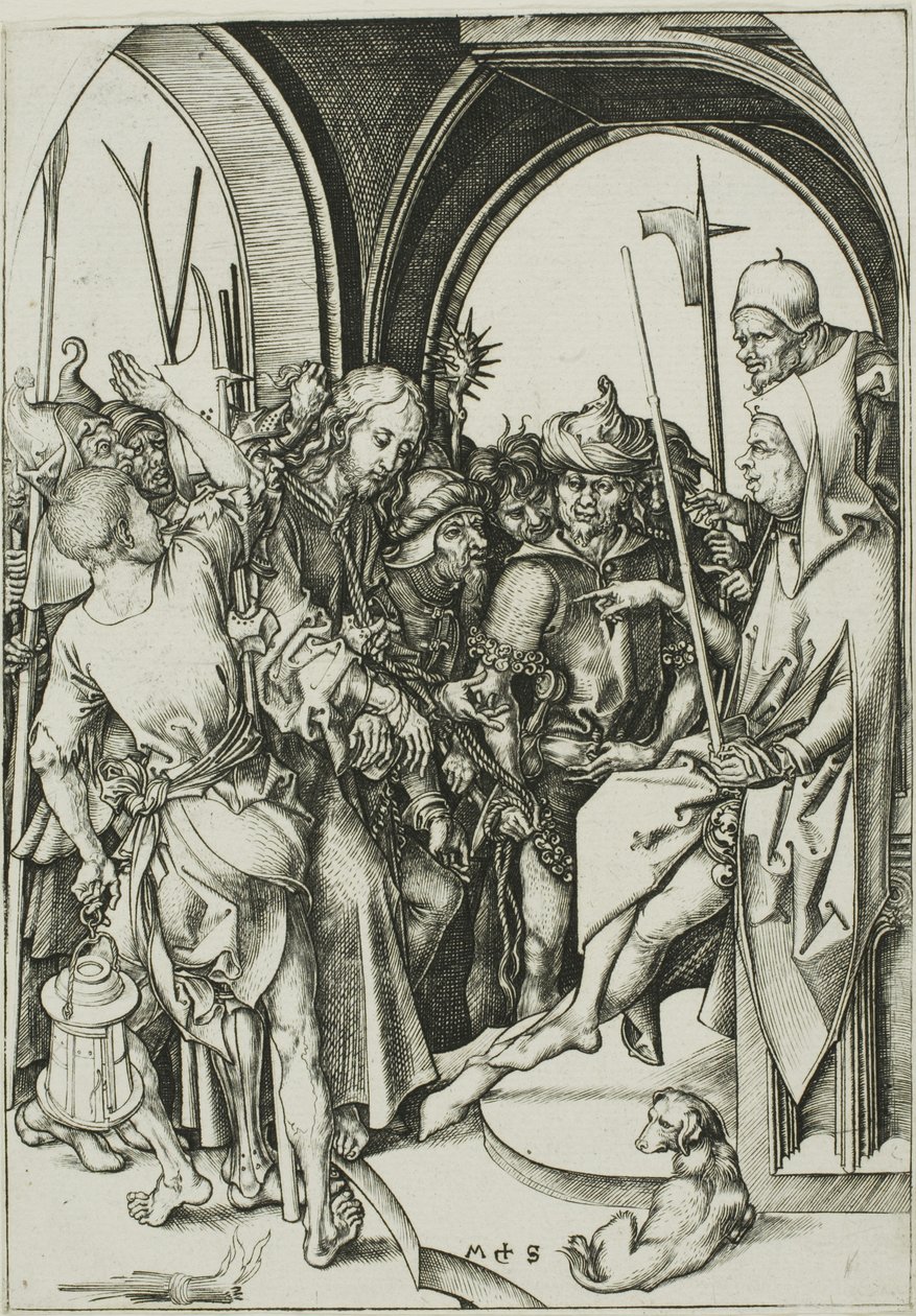 Kristus før Annas af Martin Schongauer