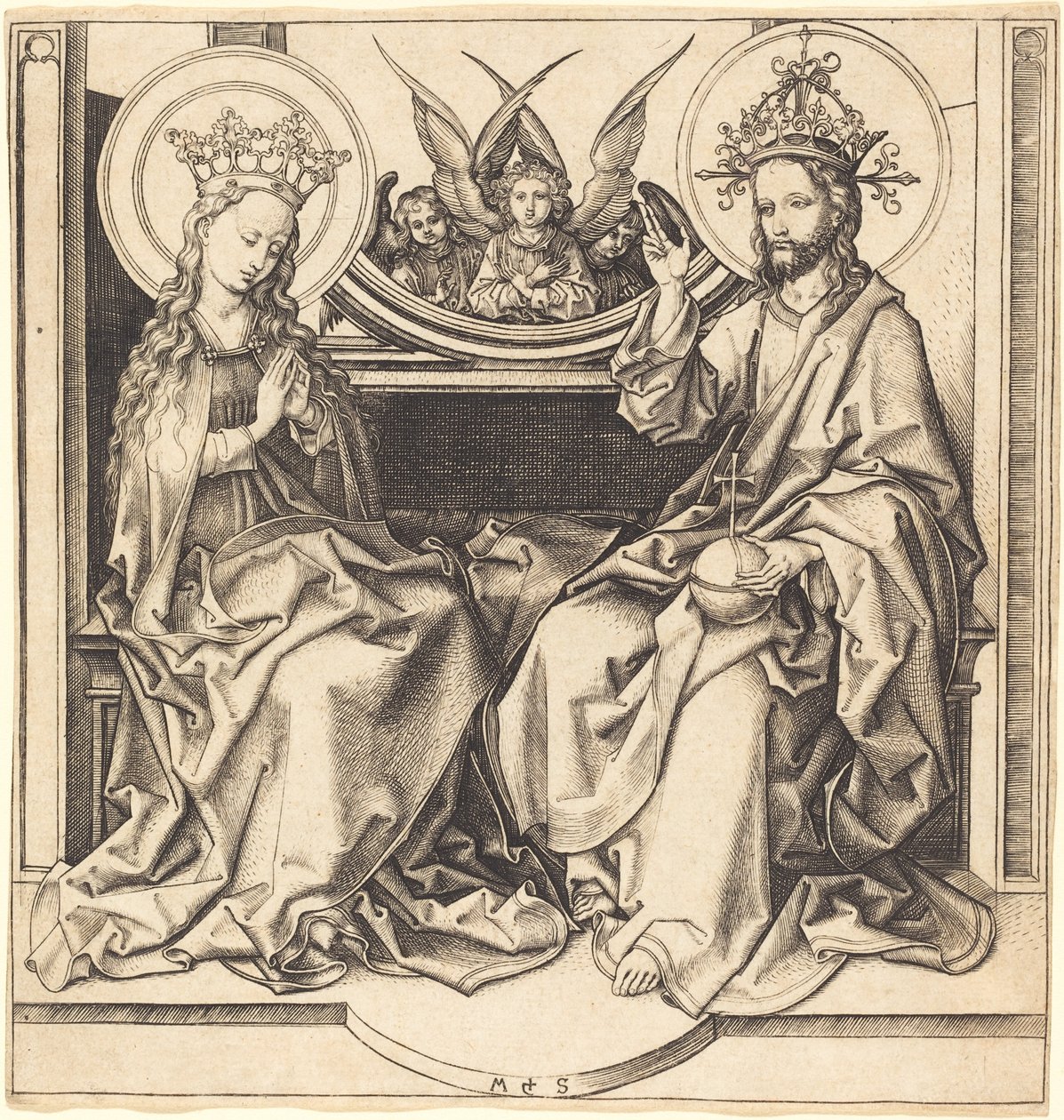 Kristus velsigner jomfruen af Martin Schongauer