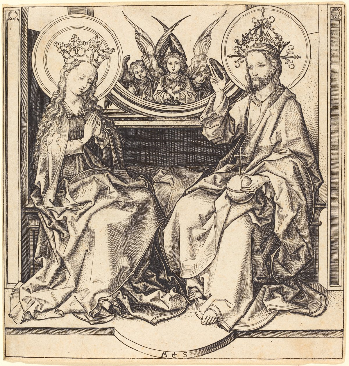 Kristus velsigner jomfruen af Martin Schongauer