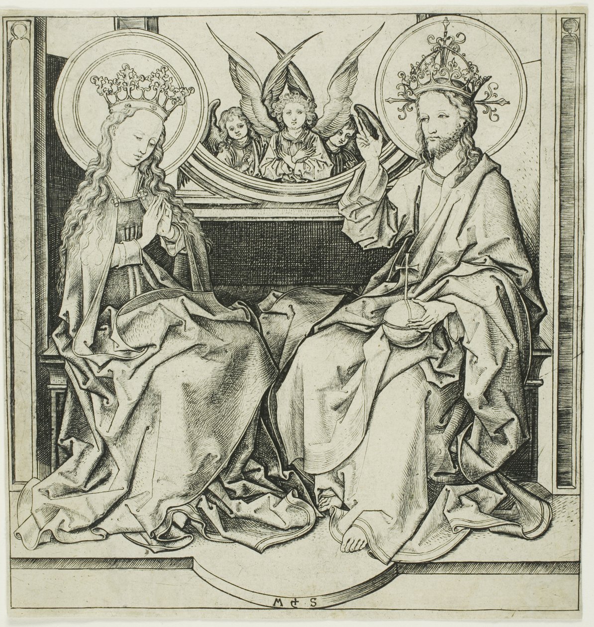 Kristus velsigner jomfruen af Martin Schongauer