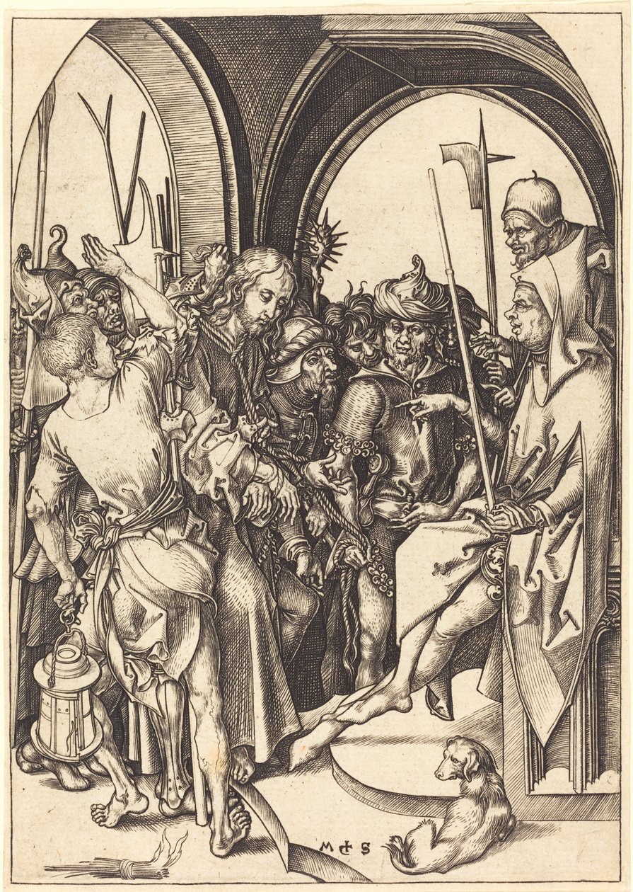 Kristus før Annas af Martin Schongauer