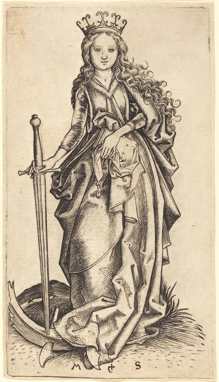 Den hellige Katarina af Alexandria af Martin Schongauer