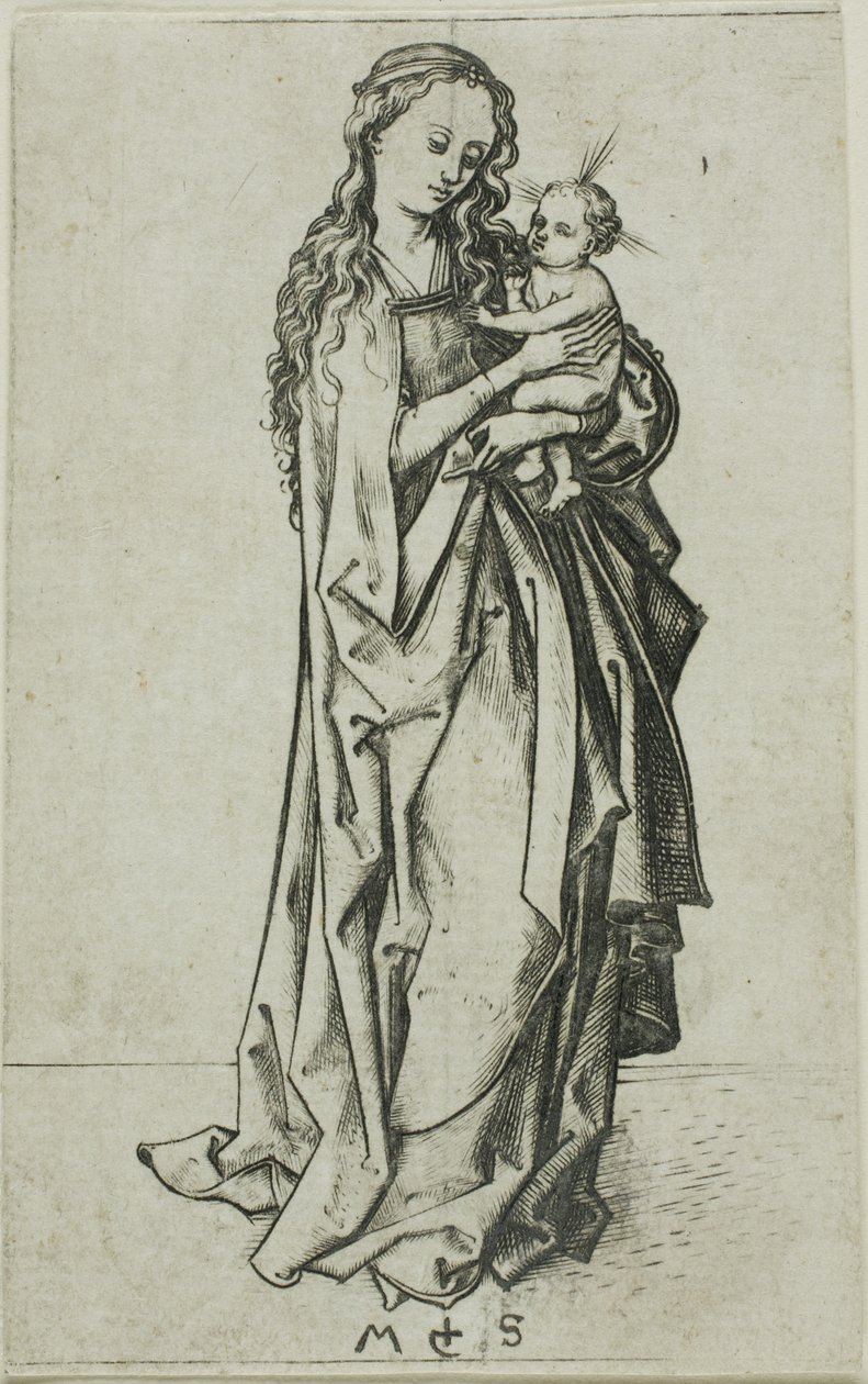 Lille stående madonna med barn af Martin Schongauer