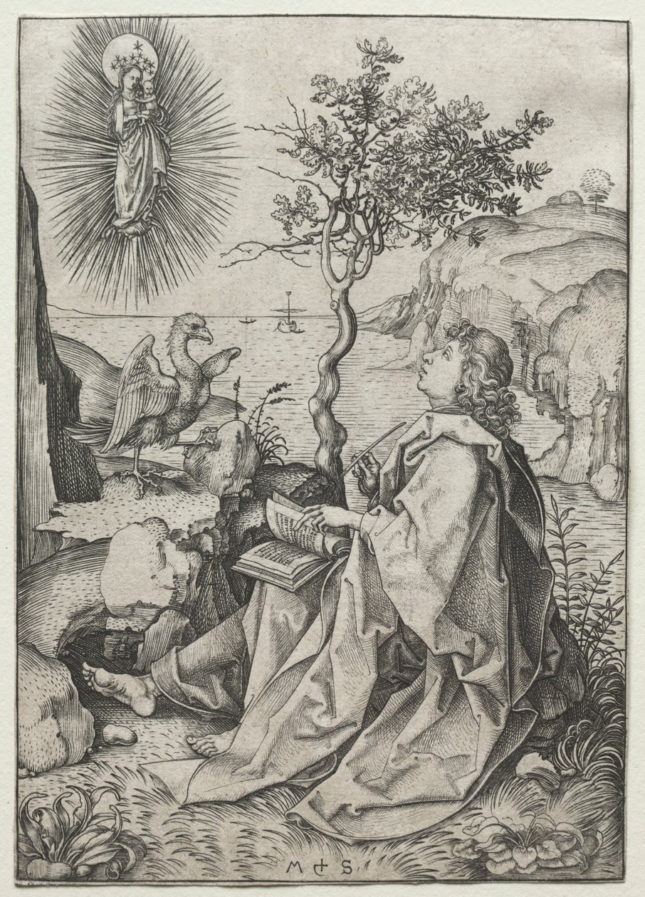 St. John the Evangelist på øen Patmos af Martin Schongauer