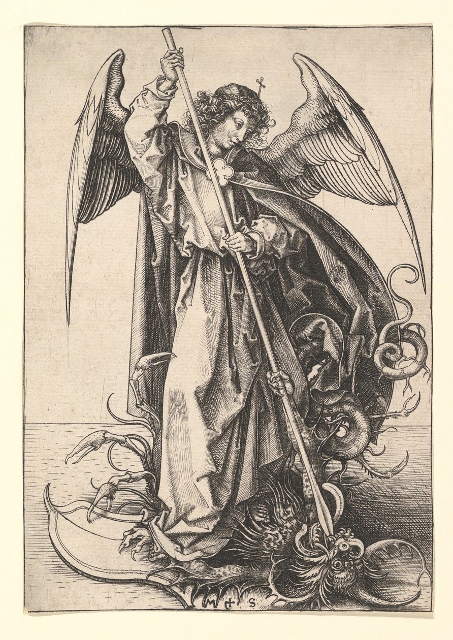 St. Michael, ca. 1435-1491. af Martin Schongauer