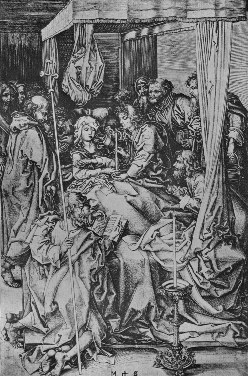 Jomfruens død, c1475 af Martin Schongauer