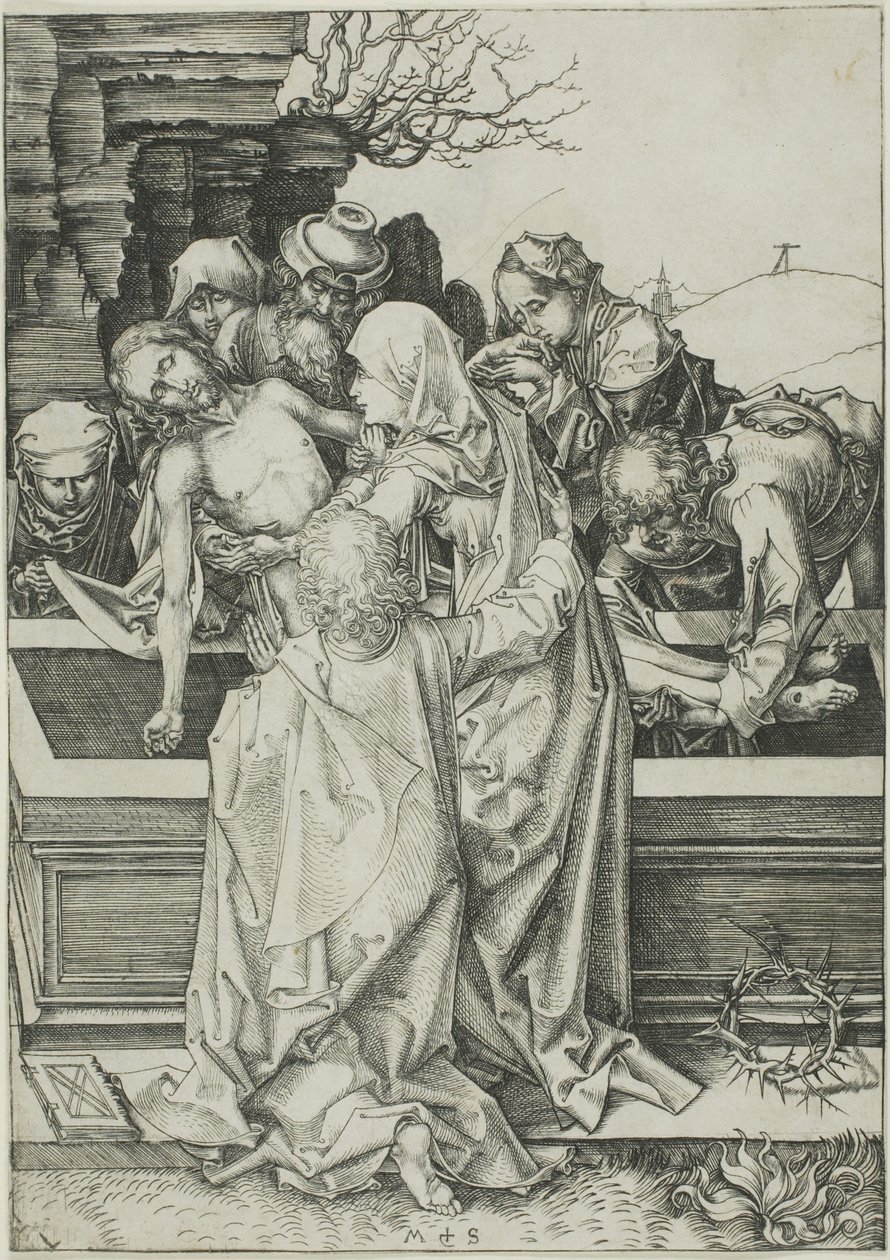 Begravelsen, fra The Passion af Martin Schongauer