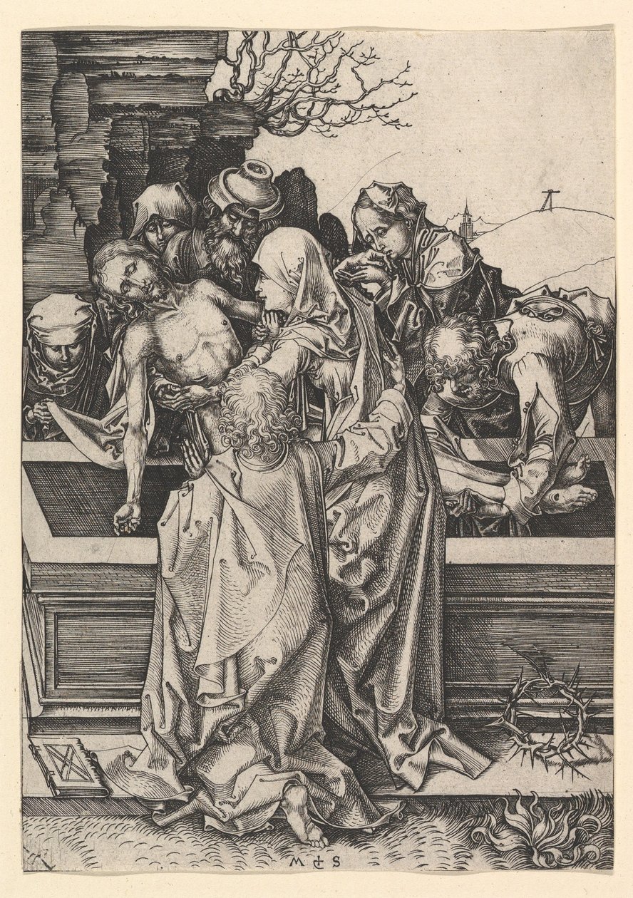 Kristi gravlæggelse, ca. 1435-1491. af Martin Schongauer
