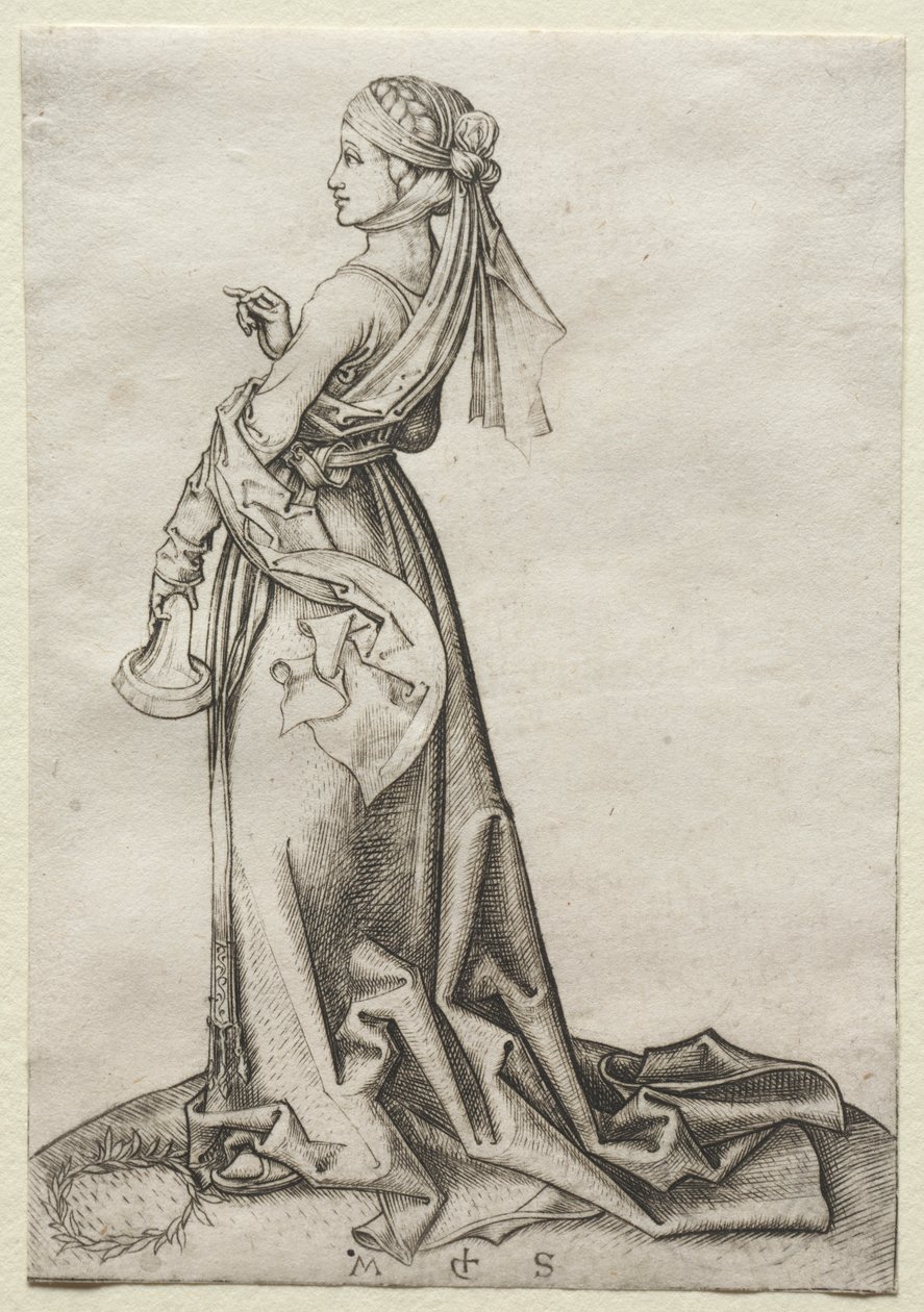 Den første af de tåbelige jomfruer af Martin Schongauer
