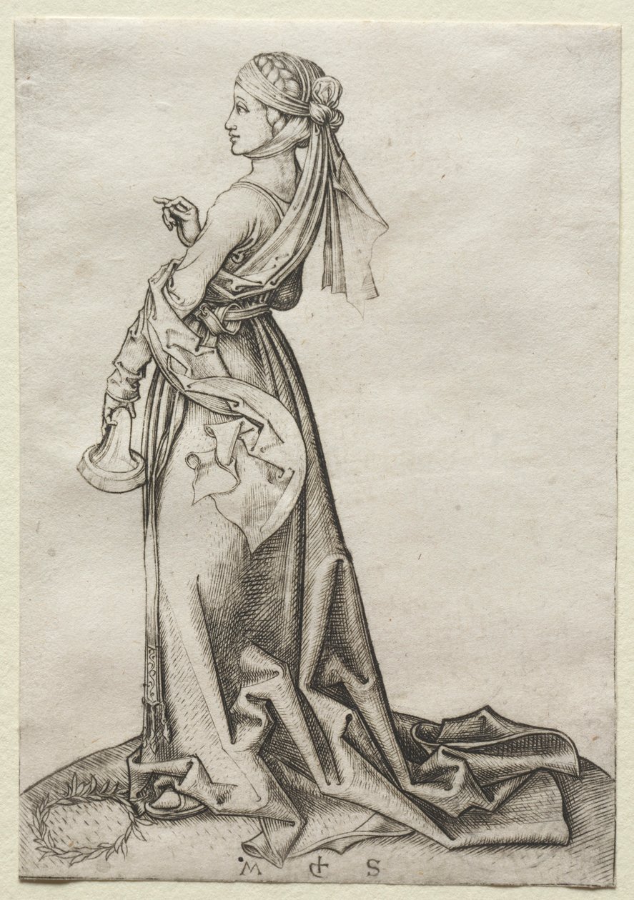 Den første af de tåbelige jomfruer. af Martin Schongauer