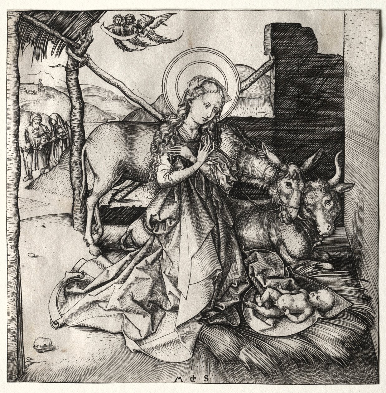 Kristi liv: Fødselen, ca. 1480-1490. af Martin Schongauer