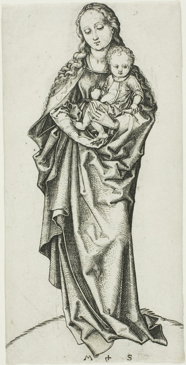 Madonnaen og barnet med et æble af Martin Schongauer