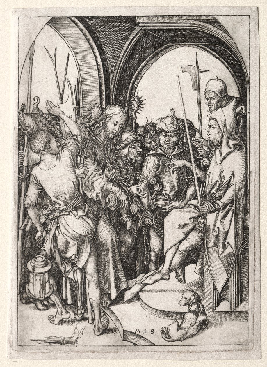 Lidenskaben: Kristus før Annas af Martin Schongauer
