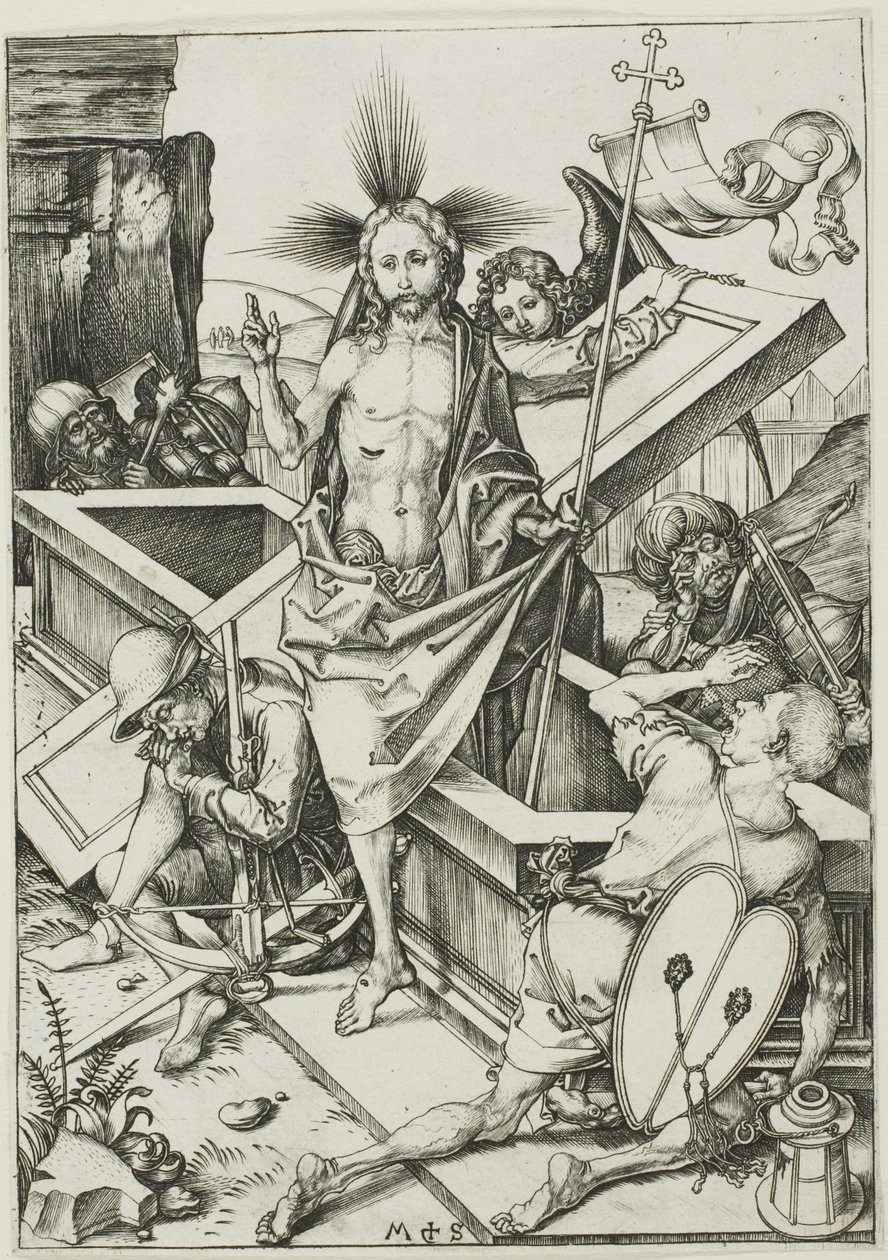 Opstandelsen, fra The Passion af Martin Schongauer