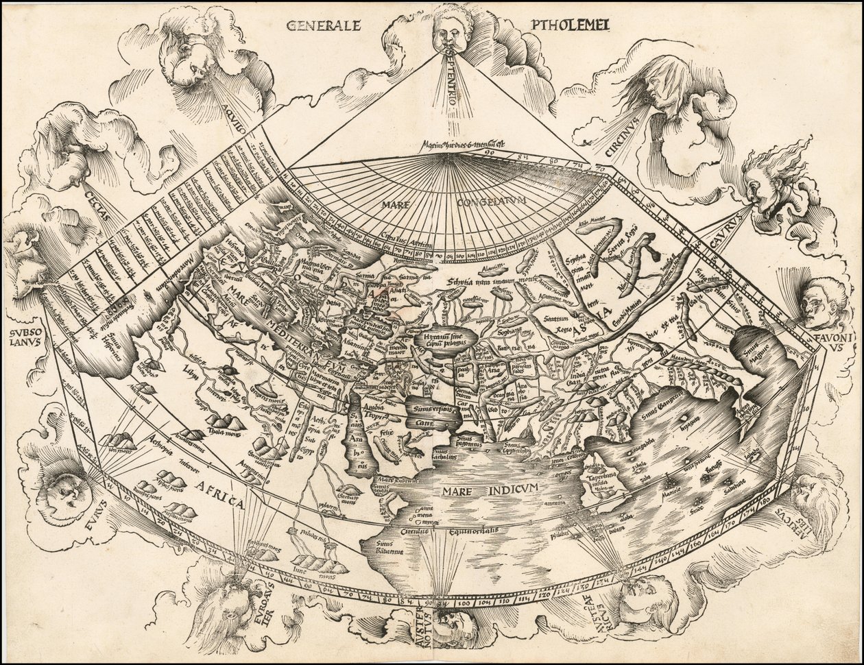 Ptolemæisk verdenskort fra 1513 af Martin Waldseemüller af Martin Waldseemuller