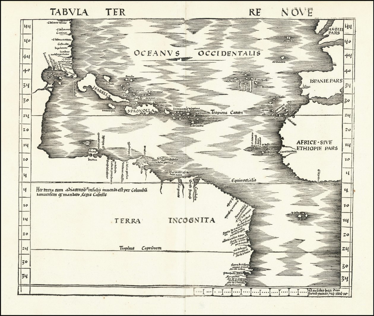 1513 Tabula Terre Nine af Martin Waldseemuller