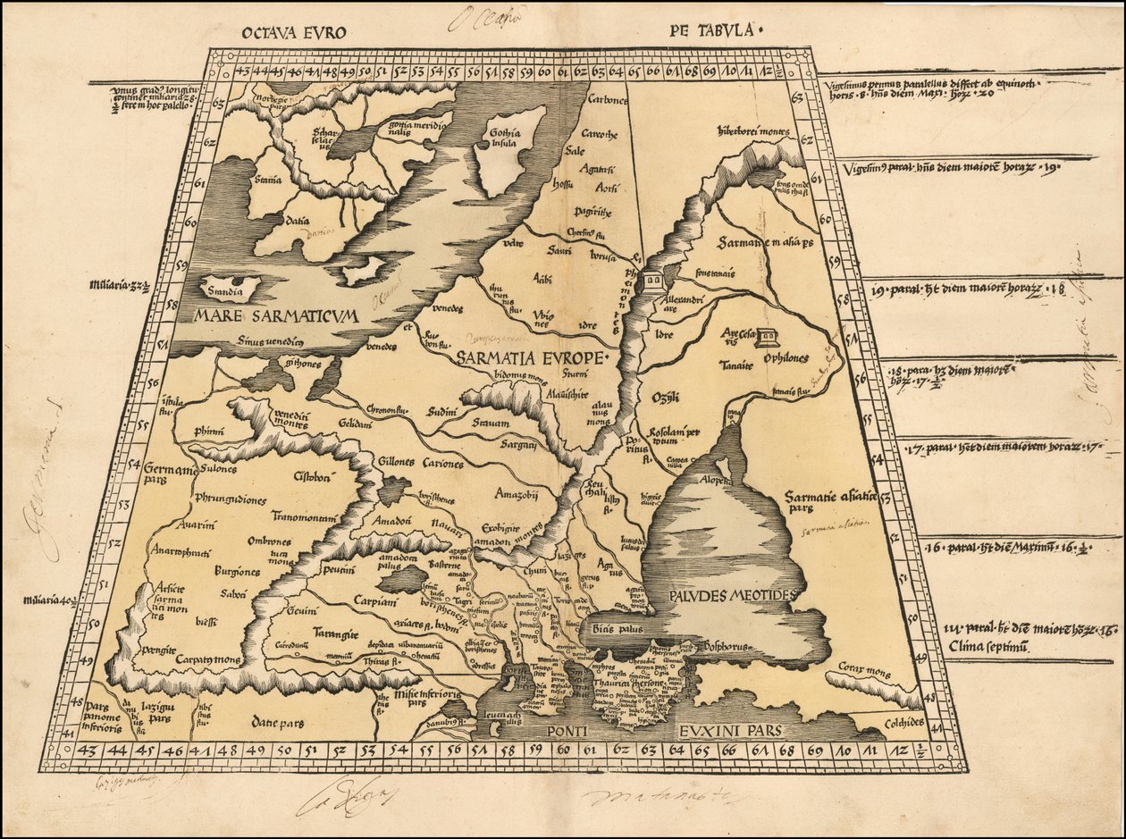 1513-kort over Baltikum, Skandinavien, Polen og Østeuropa af Martin Waldseemüller af Martin Waldseemuller