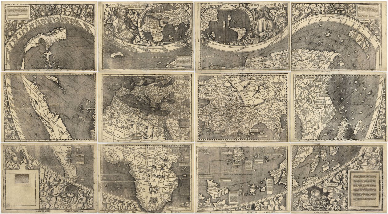 Verdenskort Universalis Cosmographia, 1507 af Martin Waldseemuller