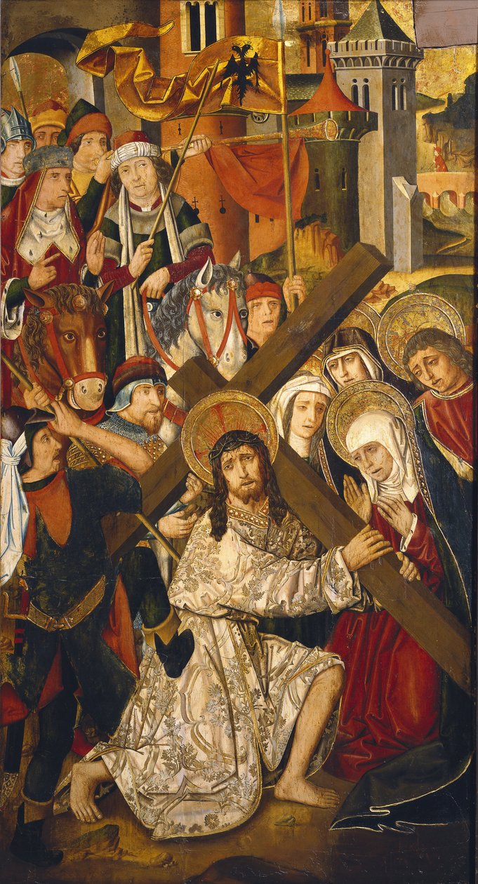 Vejen til Golgata (detaljer) af Martin & Ximenez Miguel (fl.1466-1505) Bernat