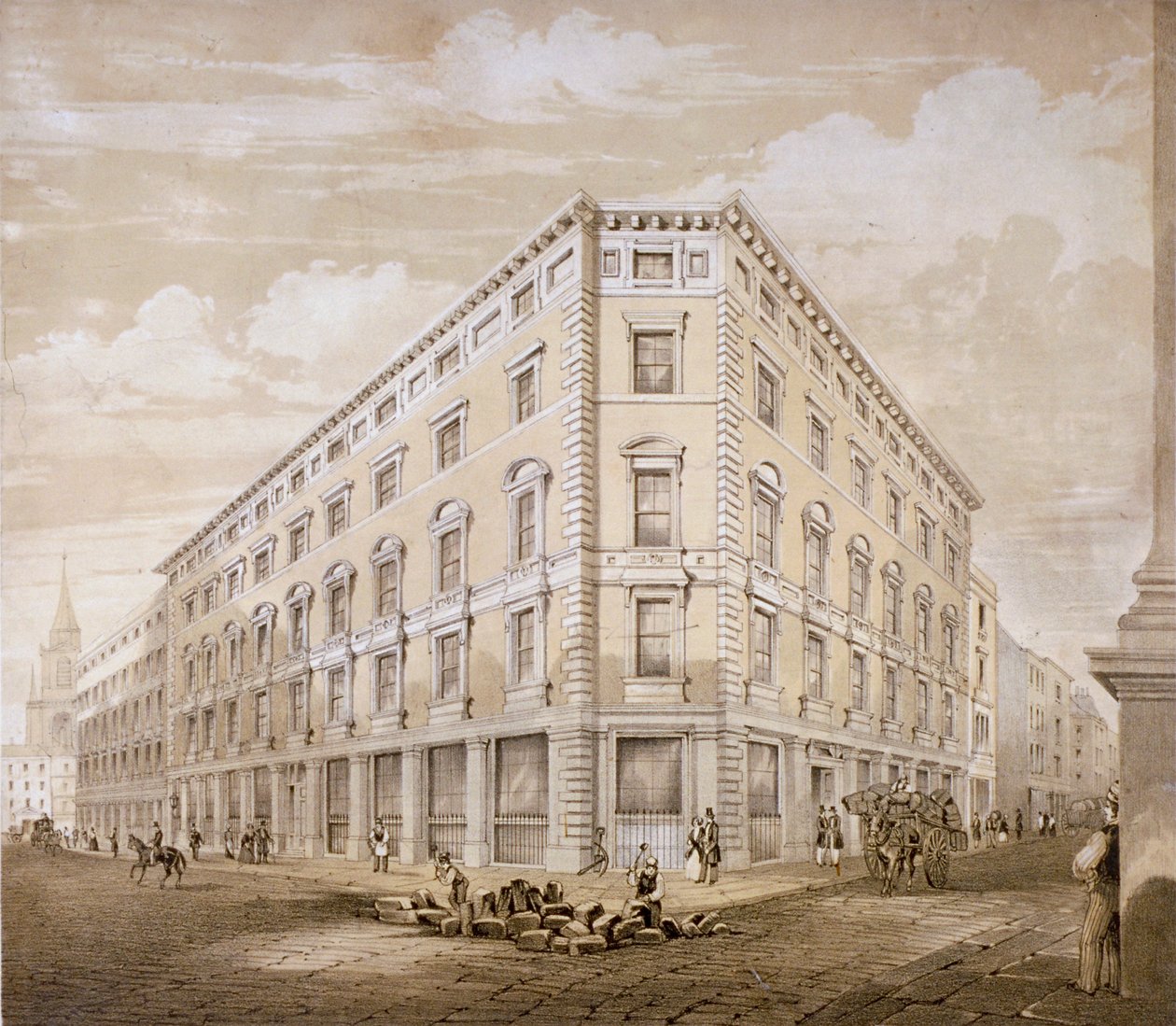 Gresham Street, City of London, 1840. af Martin and Hood