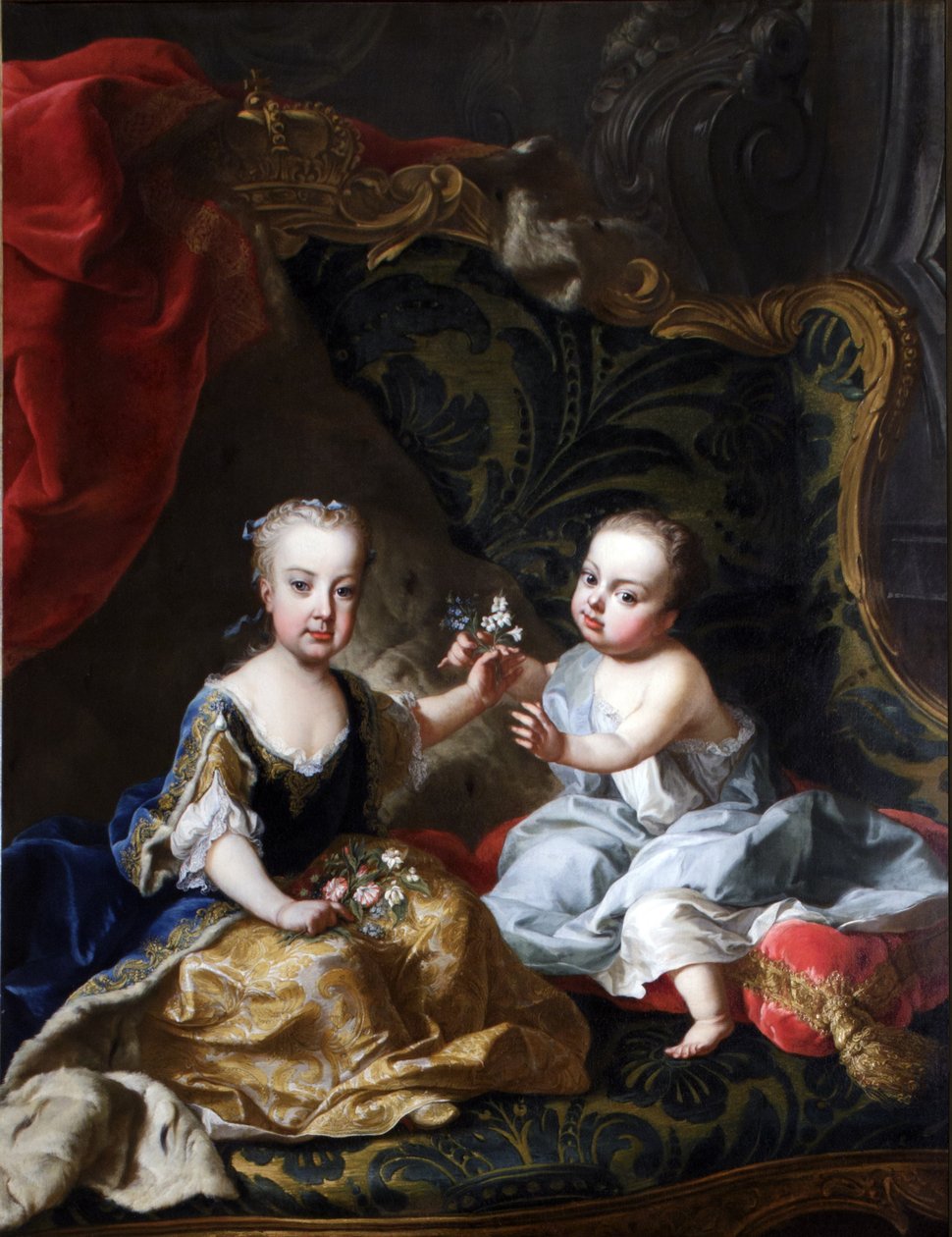 Josef af Habsburg-Lothringen, kommende kejser, med sin søster Maria Anna af Martin van Meytens