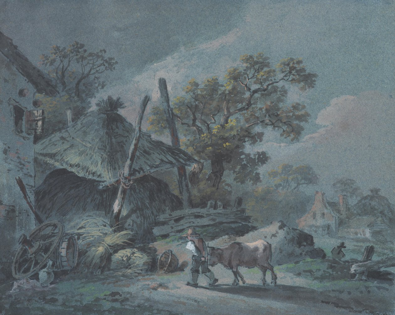 Gård med høloft af Martin von Molitor