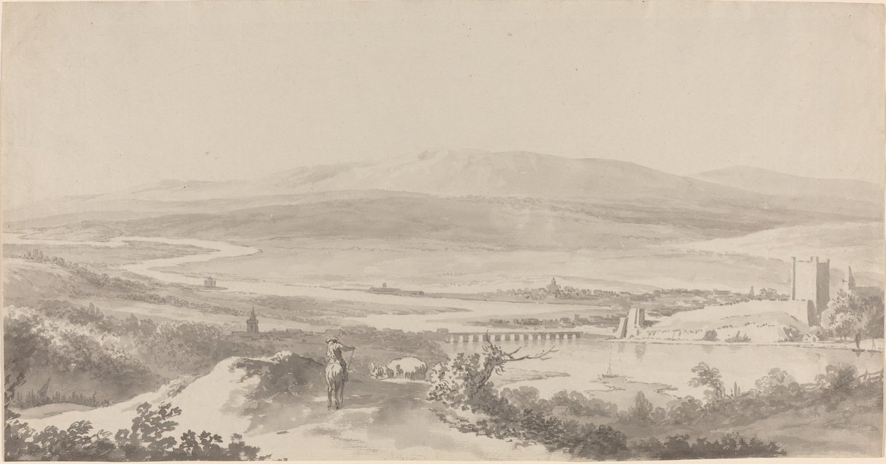 Panorama over Donau nær Grinzing af Martin von Molitor