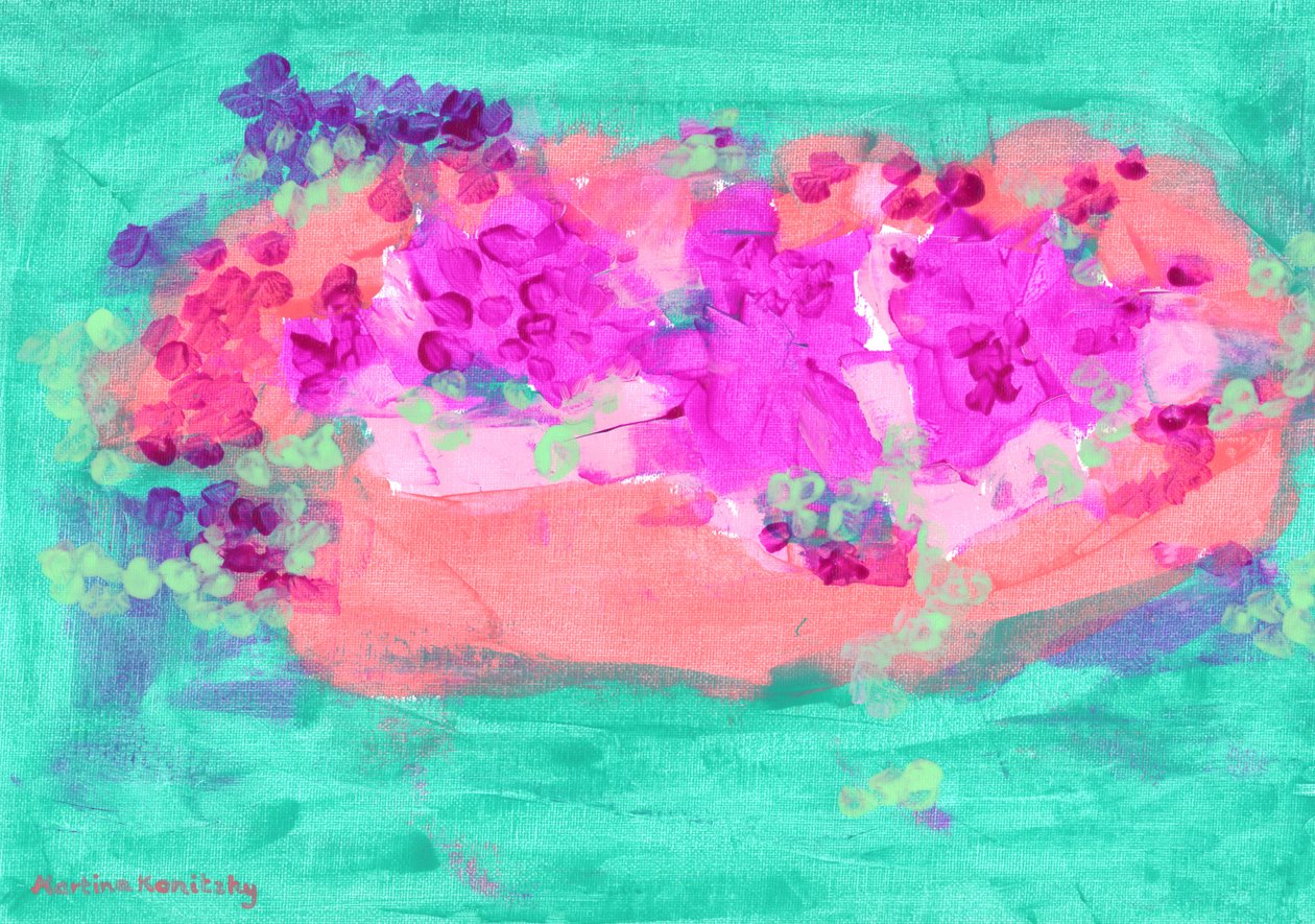 Blomsterkurv med roser af Martina Konitzky