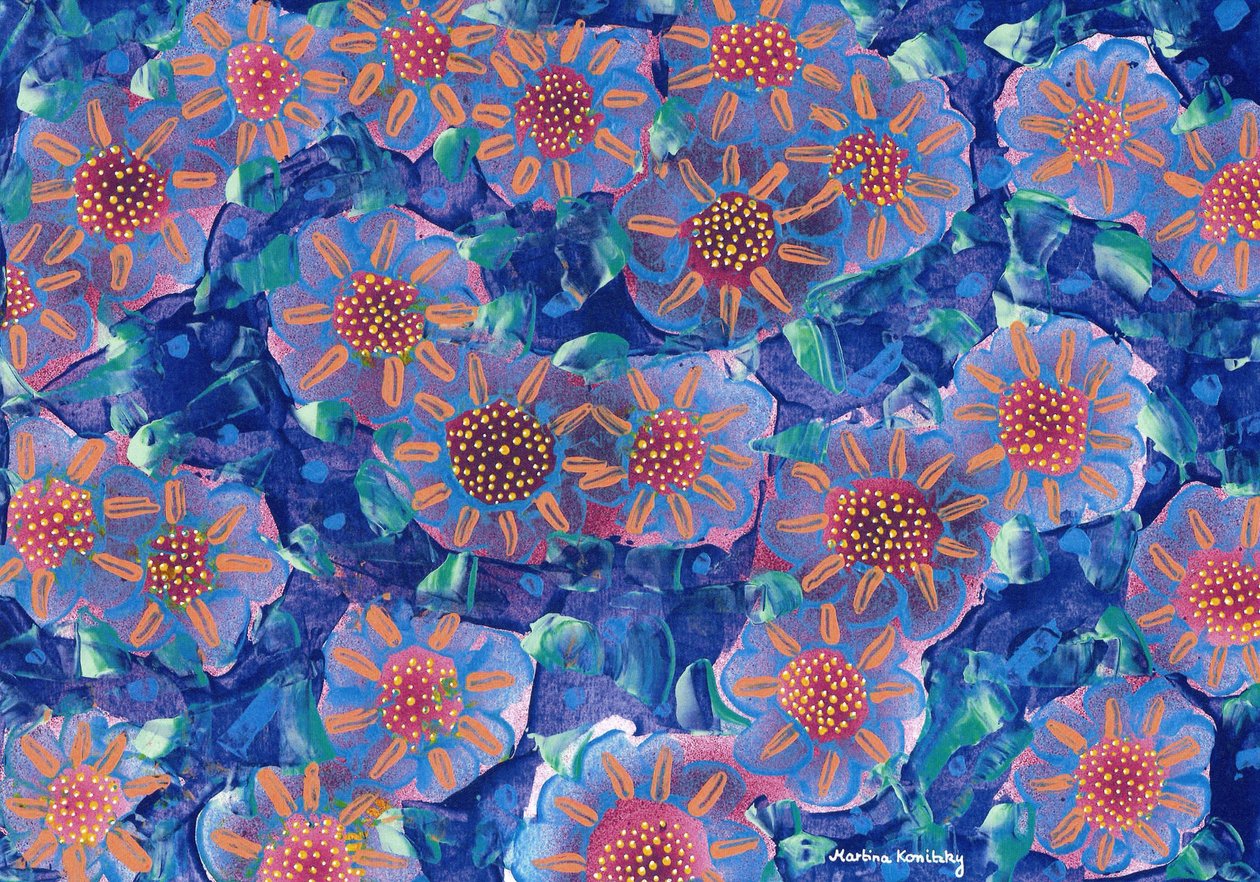 Blomster i bedstemors have af Martina Konitzky