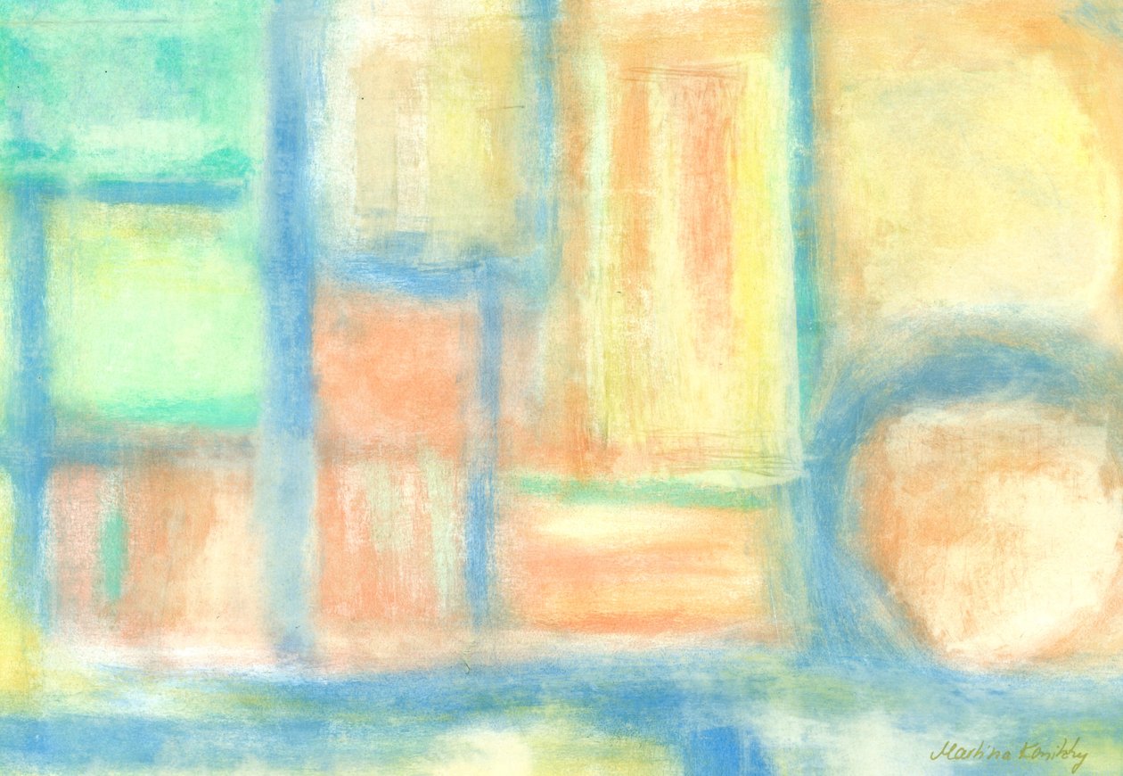 Lysfyldte rumkomposition pastel af Martina Konitzky