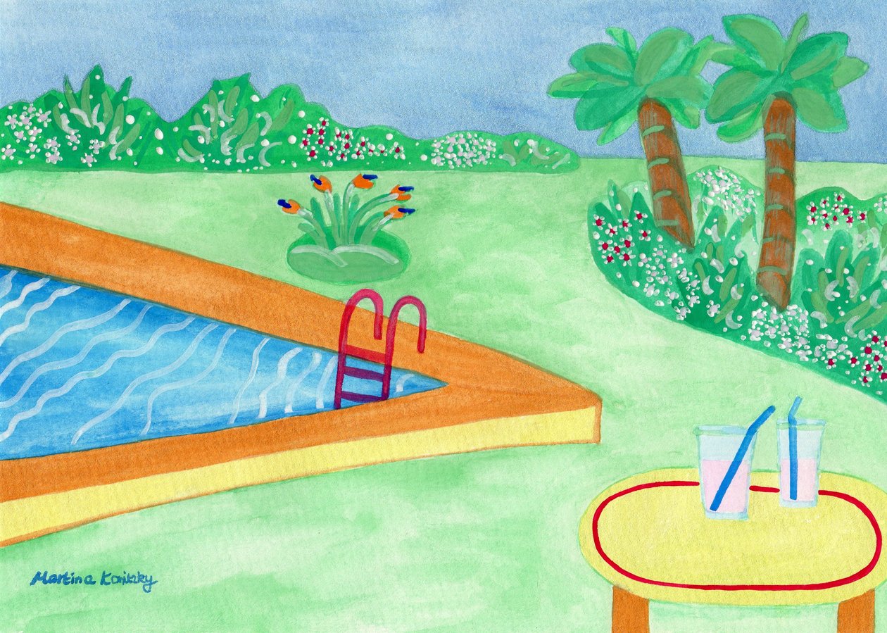 Inden regnen ved poolen af Martina Konitzky