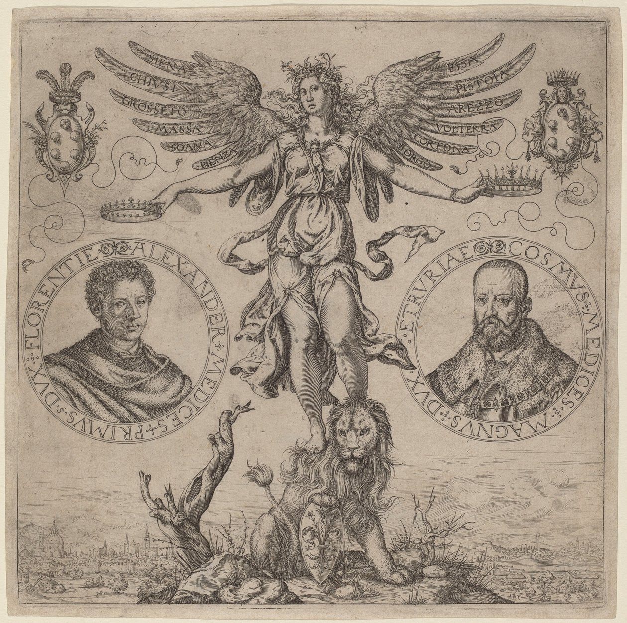 Alexander de Medici og Cosmo de Medici af Martino Rota