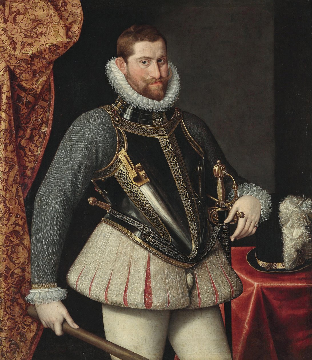 Rudolf II (romernes kejser) - Portræt af Rudolf II af Østrig (1552-1612), hellig romersk kejser af Rota, Martino (ca. 1520-1583). Olie på lærred, størrelse: 112x98,5, , Privat samling af Martino Rota