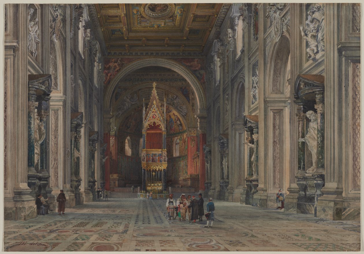 Interiør af San Giovanni i Laterano, Rom af Martino del Don