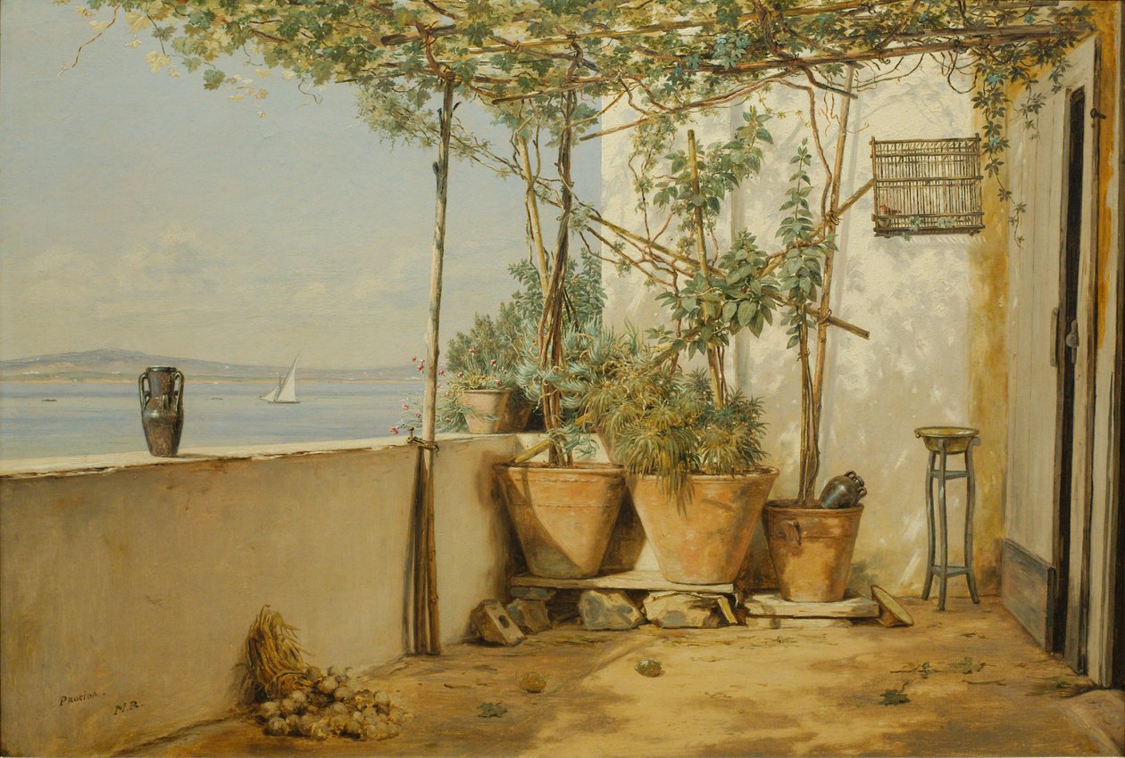 En loggia fra Procida af Martinus Rørbye