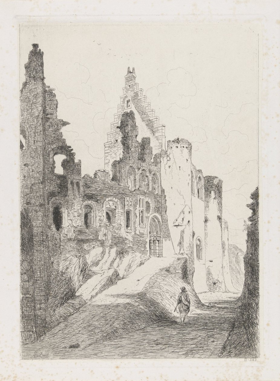 Ruinerne af slottet Vianden af Martinus Antonius Kuytenbrouwer jr.
