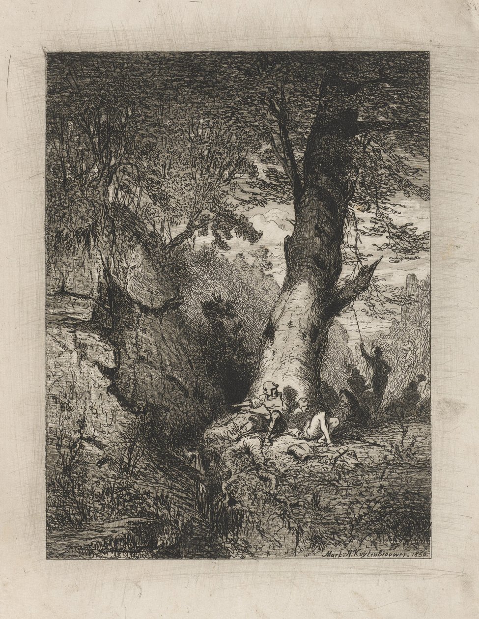 Krigere hviler under et træ af Martinus Antonius Kuytenbrouwer jr.