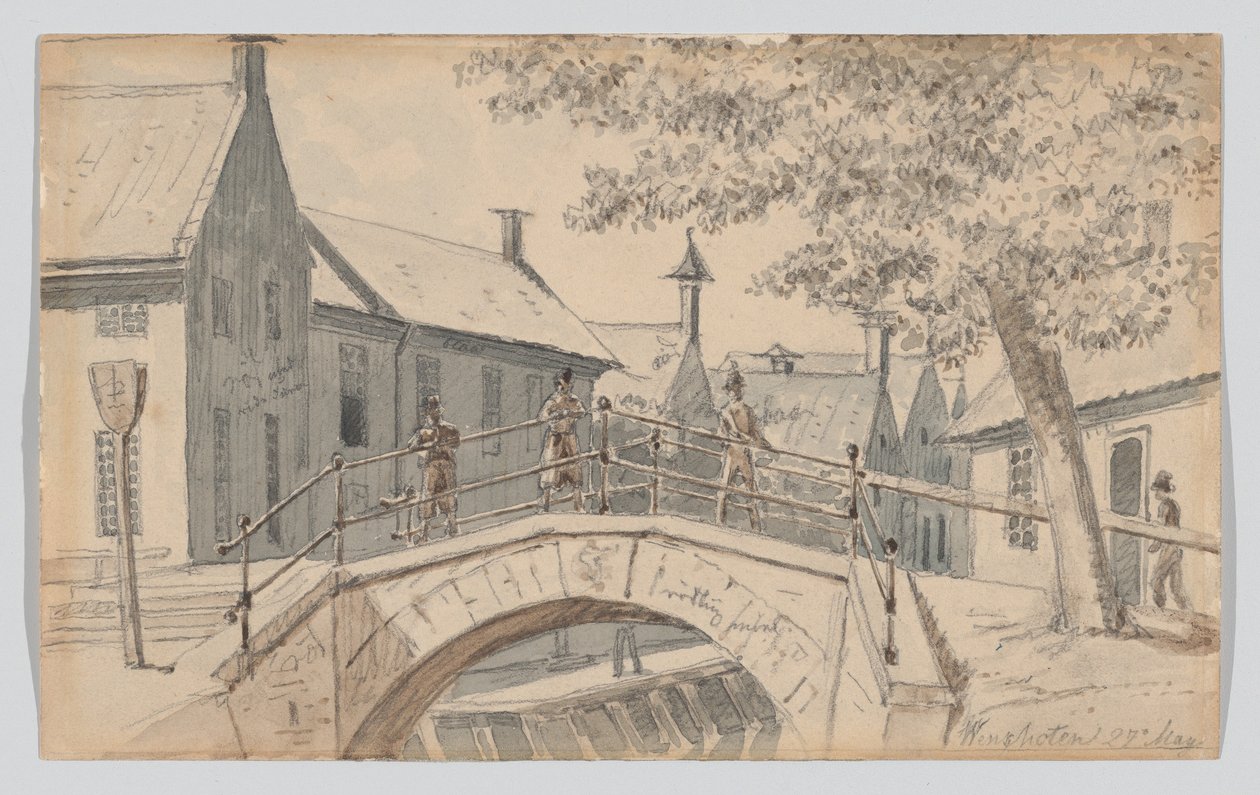 En bro over en kanal i Winschoten af Martinus Rørbye