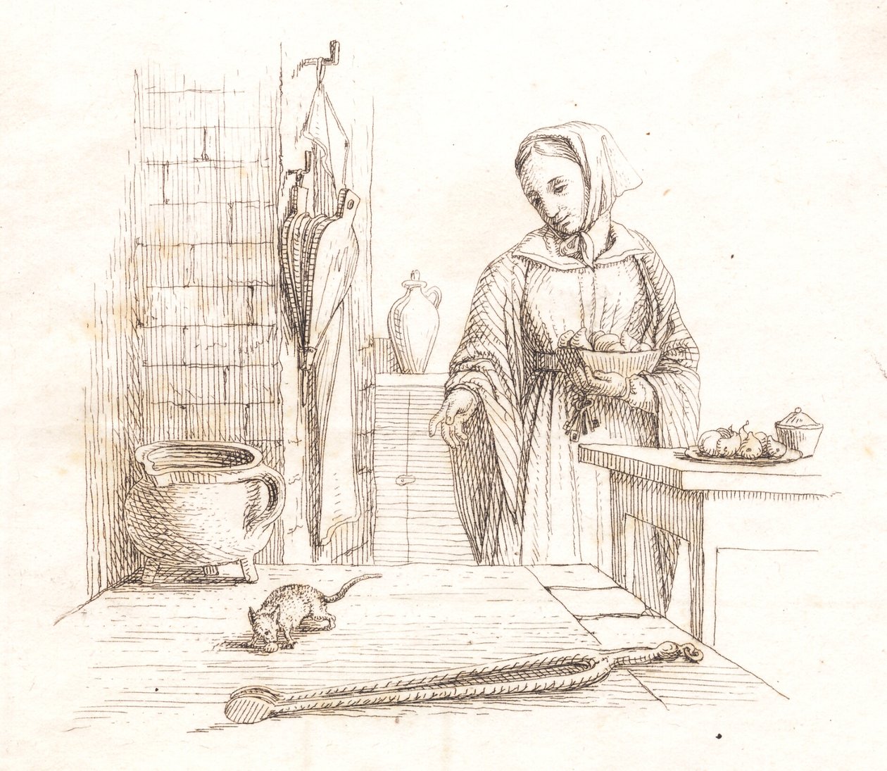 Illustration til "Halvhundrede Fabler for Børn" af Hey af Martinus Rørbye
